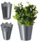 KADAX Spitzen-Blumentopf aus Kunststoff, 9 Farben, Blumentopf mit Spitzenmotiv, Blumentopfschutz für Büro, Topf, Gartenschale, Blumenkübel, Übertopf (⌀ 12cm, Hoch, Silber)