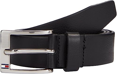 Tommy Hilfiger Herren Gürtel New Aly Belt Ledergürtel, Schwarz (Black), 110 cm