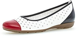 Gabor Damen Klassische Ballerinas, Frauen Flats,Sommerschuhe,Ballerina-Schuhe,Ballett-Schuhe,Ballet-Flats,flach,Ausgehschuhe,Weiss,38.5 EU / 5.5 UK
