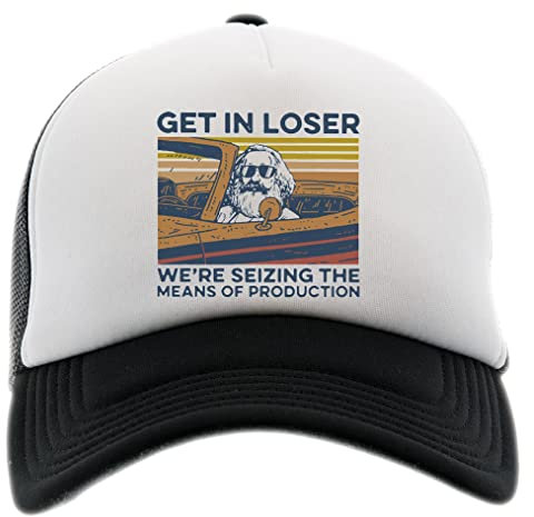 BIOCLOD Karl Marx Get In Loser Männer Frauen Unisex Baseball Kappe Schwarz Weiss Men Women Cap Black White
