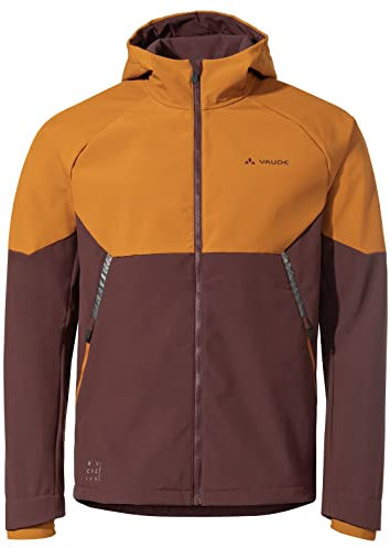VAUDE Softshell Fahrradjacke Herren Qimsa – Wasserdichte & atmungsaktive Softshelljacke Herren, reflektierende Details, ideal fürs Radfahren im Herbst & Winter - in Braun, Größe: L