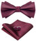 HOULIFE Fliege Herren Set - Verstellbare Fliege aus Satin Polyester Vorgebunden Fliege, einfarbige Einstecktuch, Manschettenknöpfe Set für Bräutigam Hochzeit formal mit Geschenkbox