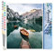 Figured'Art Malen Nach Zahlen Erwachsene Boot und Gebirgssee - Paint by Numbers Basteln DIY Bastelset 40x50cm ohne Holzrahmen