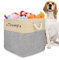 Cuperay Hundespielzeug Box mit Personalisierte Namen, Faltbare Spielzeugkiste mit Griffe, Quadratischen Korb Aufbewahrung für Die Organisation Von Lebensmitteln Kleidung und Hundezubehör(Beige Grau)