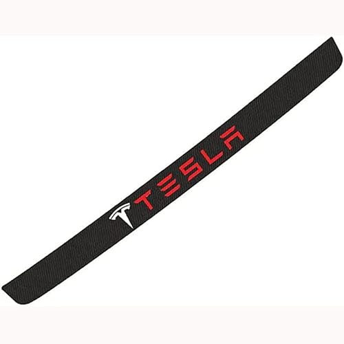 KECKS Car Rear Boot Carbon Bumper Protector, for Tesla Model 3 Model S Model X Model Y Door Sill Strip Anti-Scratch Styling Accessories