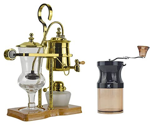 PURRL Vakuum-Kaffeemaschine Siphon-Kaffeemaschine-Set Kaffee-Siphon-Haushalt Belgische Kanne Königliche Kaffeekanne mit tragbarer Handkaffeemühle Little Surprise
