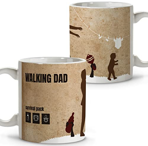 LolaPix Tazas para Papá. Taza Te Quiero Papá. Tazas Desayuno Originales. Taza Cerámica 330 ml. Regalos con Frases. Walking dad