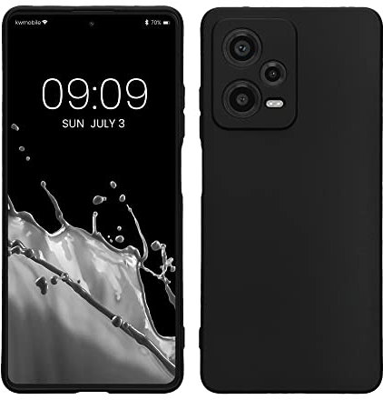 kwmobile Handyhülle kompatibel mit Xiaomi Redmi Note 12 Pro 5G Hülle - Handy Case aus weichem Silikon in Schwarz matt