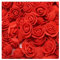 SHTGOI 500 Stück PE Schaumrosen 3.5cm Mini Künstliche Rosenköpfe Foamrosen Kunstrosen Kunstblumen Gefälschte Rosenstrauß für DIY Rosen Bär Valentinstag Hochzeit Party Home Dekoration Rot