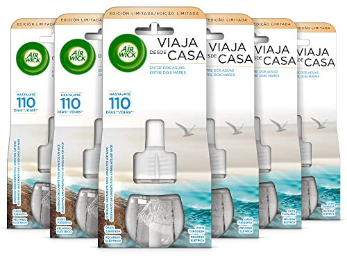 Air Wick Eléctrico - Pack de 6 Recambios de Ambientador para casa con aroma a Oasis Turquesa