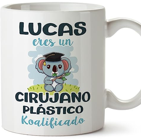 MUGFFINS Tazas Personalizadas para CIRUJANO PLÁSTICO - En Español - Koalificados Personalizados - 11 oz / 330 ml - Regalo Personalizable original y divertido