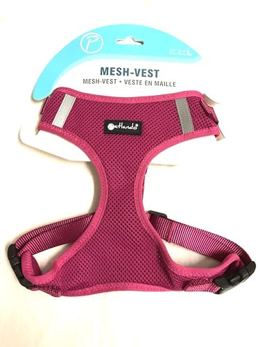Petlando Hunde-Brustgeschirr Mesh Vest Fuchsia L (Halsumfang 37-44 cm, Brustumfang 50-68 cm)
