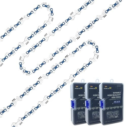 3Pcs Catena per Motosega 12 Pollici (30cm), 44 Maglie, Passo 3/8, Spessore 0.050 (1,3 mm), Catena di Ricambio per Motosega, Catena per Motosega Basso Rimbalzo per Cesoie da Potatura