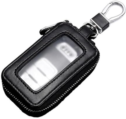 DAYUANDIAN Funda universal para llave de coche, protector de llavero de cuero PU, funda para mando a distancia con cierre de cremallera, funda para llaves para hombres y mujeres