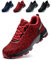 tqgold Arbeitsschuhe Herren Sicherheitsschuhe Damen Leicht Stahlkappenschuhe rutschfest Atmungsaktiv Schutzschuhe Sneaker Sportlich Industrie Stahlkappen Schuhe(Rot,41EU)