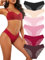 FINETOO Seamless Slips Damen Nahtlose Unterwäsche Spitzen Hipster Frauen Sexy V Waisted Unterhosen Angenehme Panties Passform 6er Pack S-XL