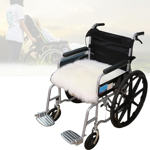 KardoL Pure Wool Fleece Wheelchair Cushion, Winter Warm Wheelchair Seat Cover, Super Soft Wool Cushion Suitable for Electric/Manual Wheelchair, Chair, Sofa or Car