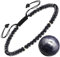 Apocalyptic-K Bracelet de cheville pour femme en argent sterling 925/doré, 4 mm, pierre naturelle, tissé à la main (taille réglable), 34 centímetros, Pierre, Agate Tourmaline