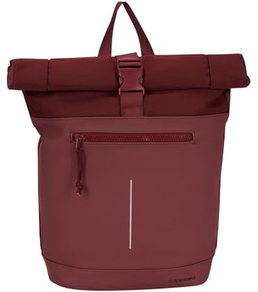 New Rebels Bruce New York Burgundy 21L Rolltop Rucksack Waterabweisend 15.6