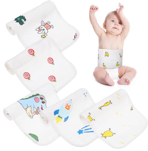 CAXUSD 20stücke Kordel Für Neugeborene Teiliges Einstellbare Bauchgurt Mit Süßem Tiermuster Atmungsaktives Baumwollmaterial Zum Schutz Des Bauches Für Junge Mädchen Geeignet