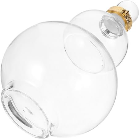 Kichvoe Wine Gourd Wine Pot Glass Gourd Shape Wine Flask Bottle Chinese Wine Jug Serving Wine Sake Pot Juice Pitcher Hot Cold Water Carafe for Lemonade Tea 1000ml
