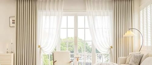 Gualiy Tende Moderne 2 Pezzi, Tenda Oscuranti Finestra 132x229CM Tinta Unita Tende per Casa Bianco Tende per Finestre Interno