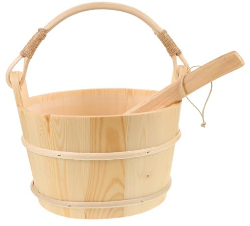 POPETPOP 1 Ensemble Seau pour Sauna avec Louche Ensemble Complet pour Sauna Spa Et Douche Seau avec Louche Accessoire Pratique pour Détente