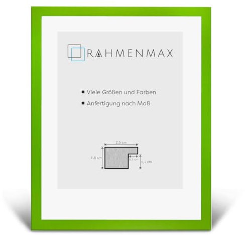 RahmenMax Skane Puzzlerahmen 50x70 cm Bilderrahmen Hellgrün Grün Hintergrund Weiss Antireflex Kunstglas