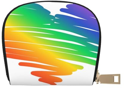 YWSOTRE Conjunto Concepto LGBT Orgullo Gay Banderas Coloridas, Funda de Cuero de PU para Tarjetas, Tarjetero Elegante, Tarjetero Tipo Billetera