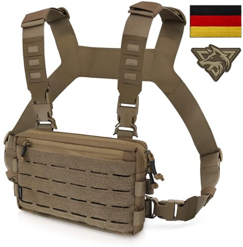 WYNEX Tactical Chest Rig Pack per gli uomini, borsa da corsa sul petto con loop anteriore Airsoft Recon Chest Rigs per la caccia all'aperto EDC Combat Patch incluso