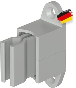 BAUHELD® Kurbelhalter für Kurbelstange [Made in Germany] - Wand-Halterung für Rolladen-Kurbel mit 12 bis 17mm Durchmesser [1 Stück] - Verstellbar mit elastischem Griff - Lochabstand 48mm - RAL7035