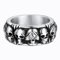 FaithHeart Edelstahl Ring für Männer, Totenkopf Fingerring Größe 57, Vintage Skull Skelett Ringe für Papa Freunden
