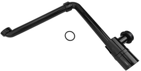 Sileduove Sifone da 1/4 pollici per lavabo, tubo di scarico lavandino, sifone salvaspazio per bagno, regolabile (nero)