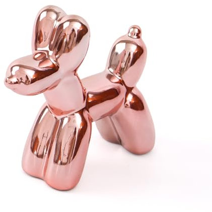 Notakia Statua a forma di cane a palloncino in ceramica per soggiorno, decorazione da scrivania, fatta a mano, moderna, piccola statua a forma di animale in ceramica, ornamento per la casa