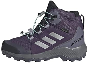 adidas Unisex Kinder Terrex Mid Gore-TEX Hiking Shoes Kids, Aurora Plum/Silver met./semi Flash Aqua, 32 EU
