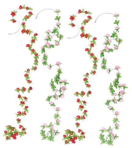 BUGUUYO Rosenranken-schnurdekoration 4-teilig Rattan-rosengirlande Robust Und Pflegeleicht