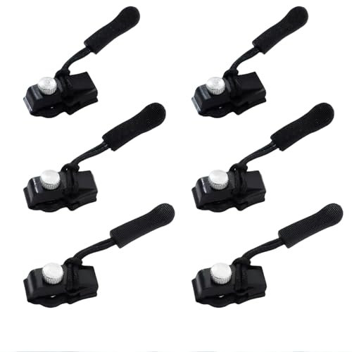 Cosmeria Kit de réparation de fermeture éclair, 6 pièces, en plastique, compatible universellement pour vestes et sacs