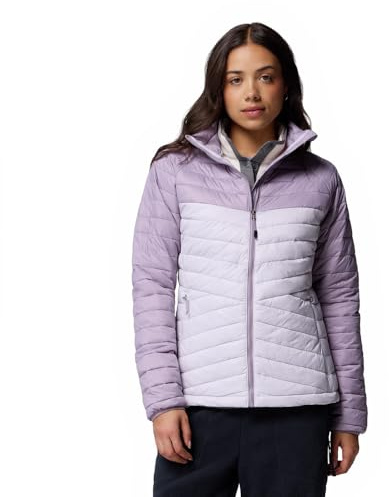 Columbia Women's Powder Pass Jacket, Puffer Jacket, Lavender Pearl/Shale Purple, XL