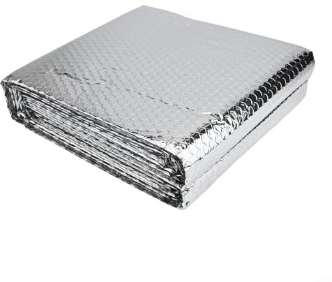 2Pcs Radiator Insulation Foil, 5m x 60cm Double Sided Aluminum Foil Insulation Sheet, Radiator Reflector Panels, Save Energy, Reduce Noise(With stickers)