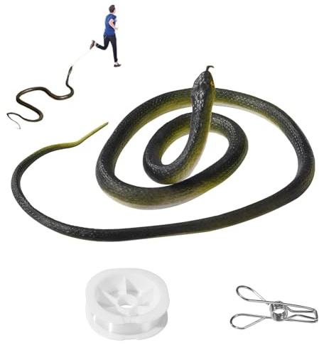 ANABIUP Fake Snake, Rubber Snake Prank with String and Clip, Realistic Rubber Snake Prank for Playing Jokes