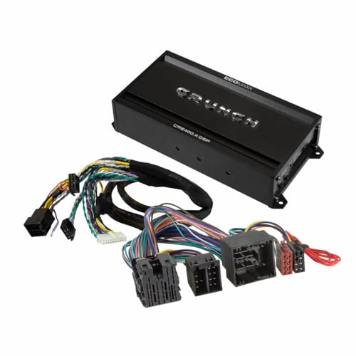 CRUNCH CRE400.4DSP-ISO.M16-4 CH CLASS A/B Auto Verstärker - Kompatibel mit Ford, BMW - 4 x 50W RMS und 6 CH 32 Bit DSP - integr. Bluetooth für Audio Steaming und APP