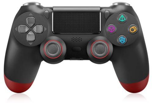 SWCTIM Wireless Controller für PS4,Game Controller Kompatibel mit PS4/Slim/Pro,Gamepad Joystick mit 3.5mm Kopfhörerbuchse,6-Achsen Gyro Sensor,Doppelter Vibration,Schwarz