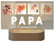 Cristal Plaque – Lámpara personalizada PAPÁ con cuatro fotos y texto– Diseño horizontal | Regalo original para el Día del Padre, cumpleaños o momentos especiales.