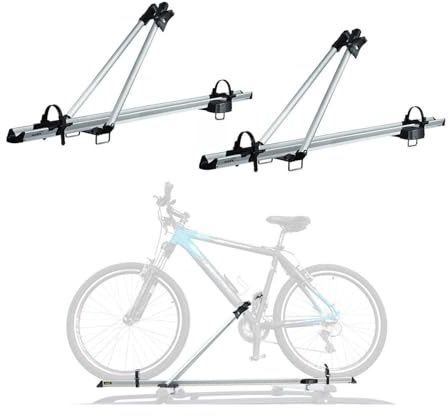 Fahrradträger Dachfahrradträger bis 17kg Aluminium Silber Fahrradhalter 2tlg