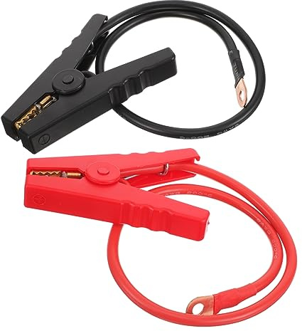 CVUTOVO Câbles de Démarrage avec Pinces Crocodiles 2 Pièces 0,5 M 8 Mm² Cuivre Pur pour Clôture Électrique Agricole Système de Raccordement Animal Élevage Saisonnière