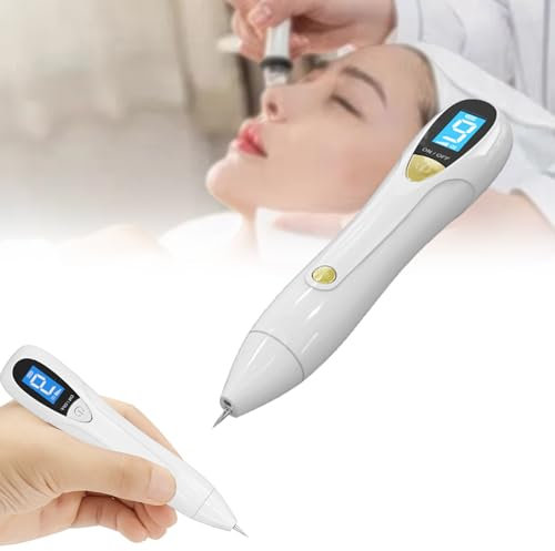 LJLAOLT Kit para Eliminar Verrugas Y Lunares, Bolígrafo De Plasma Profesional con 9 Niveles De Potencia, Apagado Automático En 30 Segundos, Pantalla LED, para Verrugas, Pecas Y Nevos.,Gold