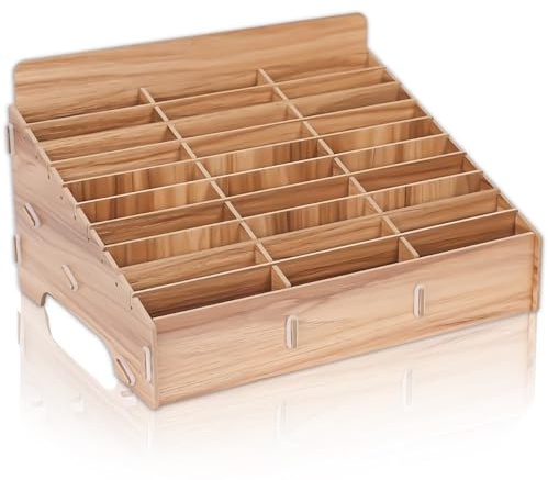 BAIFULAI 30 Fächer Handy Aufbewahrungsbox, Holz Aufbewahrung Schule, Handy-Garage, Handy Aufbewahrungstasche für Klassenzimmer, Telefon Rechner Halter für Klassenzimmer, Büro, Schule