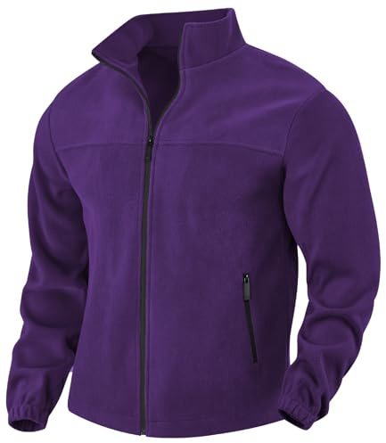 PADOLA Giacca Uomo Pelliccia Polare Felpa con Zip Completa Giubbotto a Collo Alto 2 Tasche laterali con Cerniera per Trekking Pesca e Lavoro all'Aperto