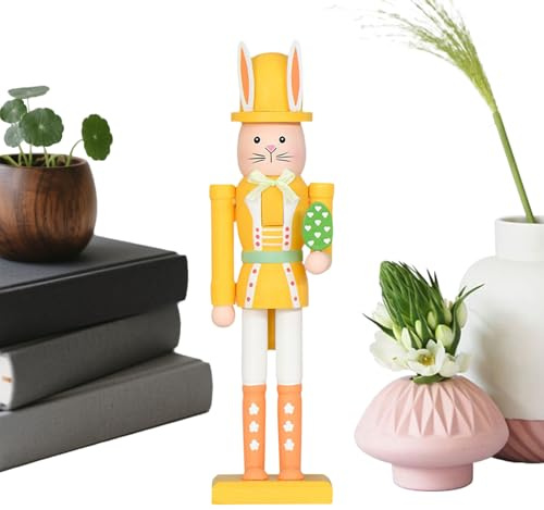 JINGLING Weihnachten Nussknacker Soldat, Nussknacker Figur, o-Ster Nussknackers Figur Deko Ha-S-en Design, Osterdekoration Figuren Deko, für die o-Ster- im Wohnzimmer, als Garten-Ak-zent