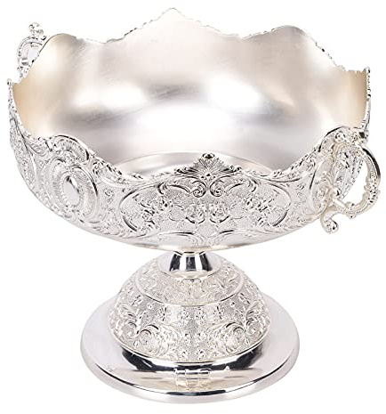 RASTKY Luxueux Plateau D'assiettes à Fruits Rétro Européen en Alliage de Zinc pour une Décoration élégante de la Maison et un Rangement de Bonbons dans la Cuisine et le Salon, 10 X 7,6 X 6,5 Pouces